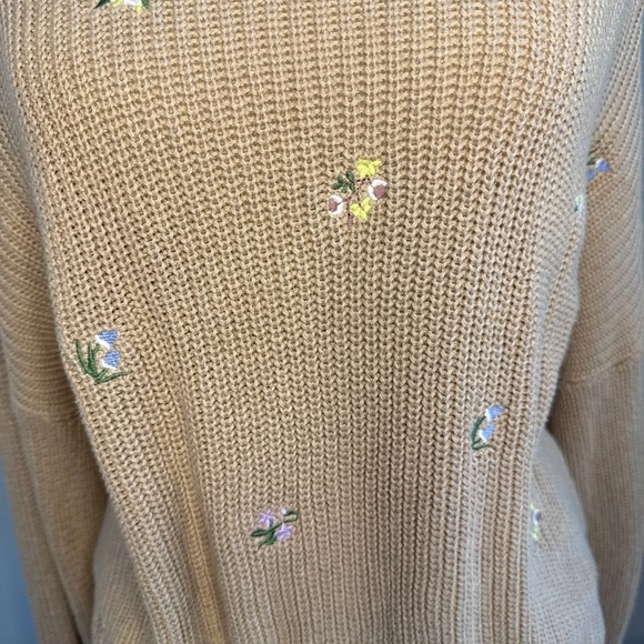 Pull&Bear Light Brown Embroidered Sweater - Picture 3 of 9